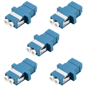 LC Fiber Optic Adapteris - LC LC Duplex Singlemode Sankaba - 5 Pakuotės - Mėlynos spalvos
