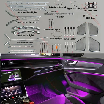 LED dienos šviesos Audi A6 A7 C8 2019 2020 2021 2022 MMI valdymo Interjero Atmosferą Šviesos durų Kojoms šviesos originalas 1:1
