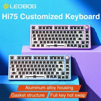 LEOBOG Hi75 Rinkinys Karšto keitimu, Mechaninė Klaviatūros Rinkinys Užsakymą Barebone Klaviatūros RGB Apšvietimu Tarpinė Struktūra Klaviatūra