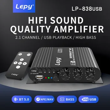 LEPY LP-838USB Bluetooth 5.0 Stiprintuvo 2.1 3 Kanalo Super Bass Parama USB Lossless Muzikos Žaisti Su Nuotolinio Valdymo Skaitmeninis Stiprintuvas