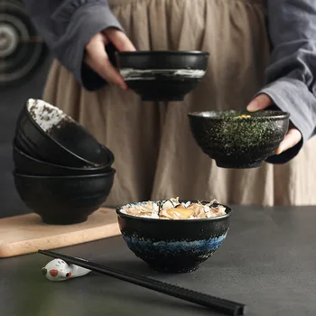 LingAo Keramikos dubuo rinkinys lentelė namų ūkio Japonijos 4.5-colių ryžių dubenėlį desertas sriuba bowl Japonų peiliai plokštė mielas ir simpl