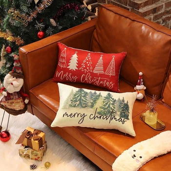 Linksmų Kalėdų Dekoratyvinę Pagalvę Padengti 30x50cm Lino Mesti Užvalkalas Kalėdų Dekoracijas Namų Dekoro Pagalvėlė Padengti Sofa