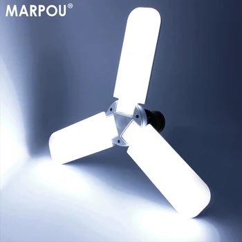 MARPOU E27 LED Lemputės, LED Lankstymo Ventiliatorius Lemputė Šiltai Balta Šalta Balta Sulankstomas UFO Lempos 360 laipsnių Namų Lubų Šviesos Garažas