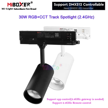 Miboxer LED 2.4 G RGBCCT Kelio Šviesa 30W Prožektorius BMT & ryškumas reguliuojamas 110V, 220V &DMX512 Funkcijų 2.4 G RF Nuotolinio valdymo