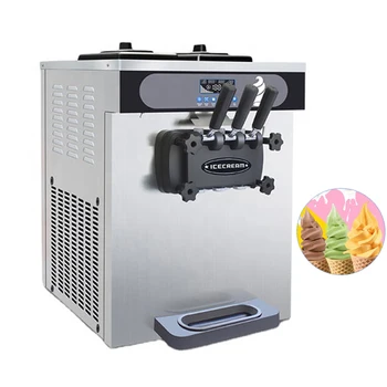 Minkštų Ledų Mašina, Nerūdijančio Plieno Ice Cream Makers 2+1Mix Skonis Saldus Spurgų automatas