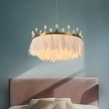 Modernus, Kabamųjų Lubų Lempa Plunksnų Lubų Droplight Miegamasis Studijų Kambario Apdaila Kūrybos Liustra Kabo Lempa