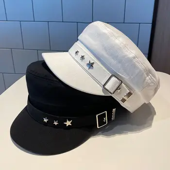 Moterų Beretė Skrybėlę Medvilnės Antis Kalba Kepurės Pavasario Rudens Mados Britų Retro Naujas karinio jūrų Laivyno Stiliaus korėjos Laikraštis Dailininko Hat56-58cm
