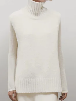 Moterų Mezgimo Megztinis 2023 Naują Rudenį Žiemos Golfo Universalus Slim Atsitiktinis Rankovių Dugno Megztinis
