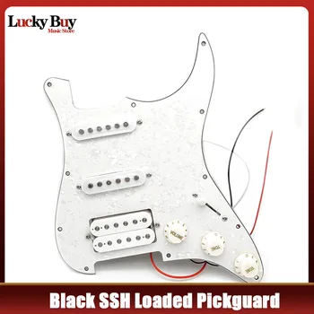 Multi Spalvos Elektrinė Gitara Pickguard ir Juoda SSH Pakrautas Prewired scratchplate Asamblėja
