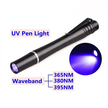 Naujas Atvykimo ANYGO 395nm 380nm 365nm UV Mini Žibintuvėlis LED Ultravioletinė Pen Šviesos Pinigų Tikrinimo Penlight su Clip