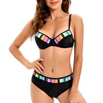 Naujas Moterų Bikini Nuolydis 4-spalva Plieno Vilkite Minkšti Seksualus Trijų Taškų maudymosi kostiumėlį, Maudymosi Paplūdimys Hot Springs maudymosi kostiumėlį