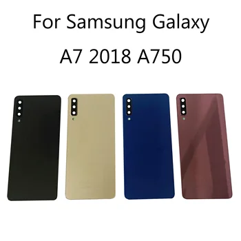 Naujas Samsung Galaxy A7 2018 A750 A750F SM-A750 Baterijos, Galinio Dangtelio A750 Galinių Durelių Stiklo plokštės Būsto Atveju Fotoaparatas Objektyvo Pakeisti