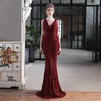 Naujas blizgučiais slidinėti ilga suknelė Veiklos internete garsenybių Renginio pokylių automobilio modelį Etiketo vakarinę suknelę Bodycon suknelė