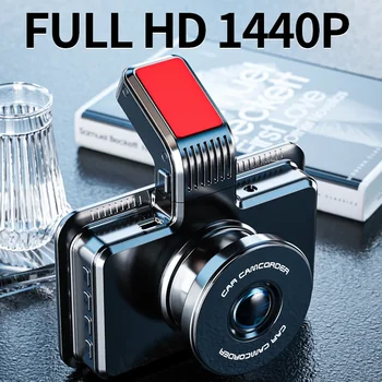 Naujų Automobilių Brūkšnys Cam 1440P Brūkšnys Kamera, Dual Lens Pastatytas DVR Recorder Dashcam G-Sensorius Loop Įrašymo Stovėjimo Stebėjimą