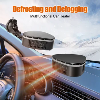 Naujų Mini Automobilių Šildytuvas 12V Šildymo Ventiliatorius Su siurbtukas Šildymo, Vėsinimo Ventiliatorius 360° Reguliuojamas priekinio Stiklo Atšildymo Defogging Ventiliatorius