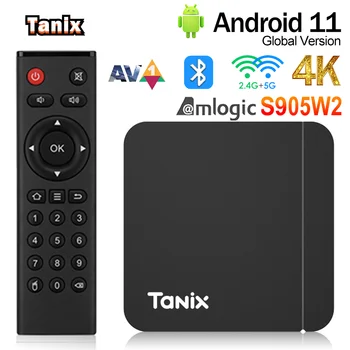 Originalus Tanix W2 TV Box Amlogic S905W2 2GB/4 GB RAM, 16GB 32GB 64GB ROM H. 265 3D AV1 BT5.0 2.4 G 5G Wifi 4K HDR Žaidėjas Set Top Box