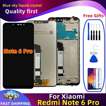 Originalus Xiaomi Redmi 6 Pastaba Pro LCD Su rėmu Mobiliojo Telefono Ekrane, Palieskite Ekrano skaitmeninis keitiklis Asamblėjos Pakeitimo M1806E7TG