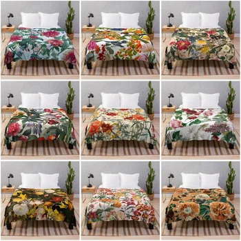 Padengti antklodės Sofa mesti antklodę koralaina ir slaptas pasaulis vilnos antklodė aušinimo antklodė užsakymą dekoratyvinės lovos antklodės Pledas gėlių, paukščių, augalų