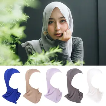 Pilnas Draudimas Elastinga Kaklo, Galvos Medvilnės Islamo Bžūp Musulmonų Turbaną Skarelė Hijab Skrybėlę