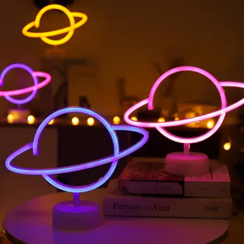 Planetos Neoninės Šviesos diodų (LED Neon Požymiai Miegamojo Puošimas Baterija Maitinamas Kambario Sienos Meno Baro vakarėlis Lempos Patalpų Atostogų Apdaila