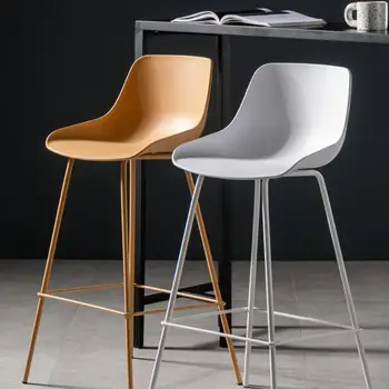 Plastikiniai baro kėdė su aukštu pėdas ir kojas, paprasta ir modernios spalvos baro kėdė, juodos ir baltos spalvos baro kėdė
