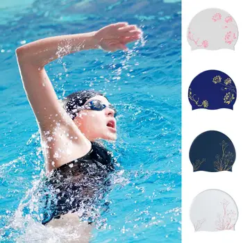 Plaukimo Skrybėlę Elastingas atsparus Vandeniui neslidus Lankstus Ultralight Apsauginiai Silikono Ilgai Trumpų Plaukų Sporto Skrybėlę