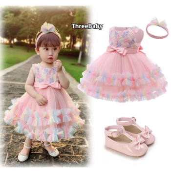 Princesė Baby Girl Dress 0 6 Mėnesių Tutu Suknelė mergytę 1 Metų amžiaus Naujagimis Kūdikis, Vestuvių, Gimtadienio Gėlių Reljefiniai Suknelė