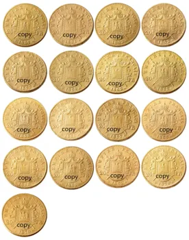 Rinkinys (1861-1870)AB 17PCS Prancūzija 20 Prancūzijoje Napoleono III Auksą, Sidabrą, Kopijuoti Dekoratyvinis Monetos