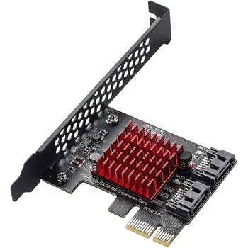 SATA PCI-E Adapterį 2 Uostai SATA 3.0 Pcie X1 Išplėtimo Plokštę Kortelės SATA PCI-E PCI Express Konverteris BTC Kasyba