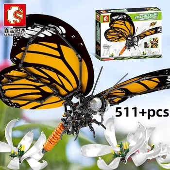 SEMBO drugelis blokai neįprastas žaislai Klasikinis kūrybiškumą vabzdžių modelis veiksmų skaičiai gimtadienio dovanos berniukų ir mergaičių Papuošalai