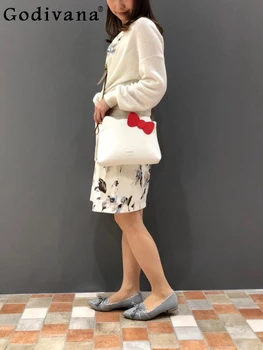 Saldus Mielas Japonų Stiliaus Naujas Moterų Pečių Krepšiai Crossbody Moterų Maišas Mados Visas Rungtynes, Užtrauktukas Lankas Šalies Kukulis Krepšiai