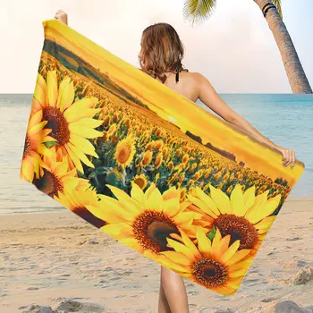 Saulėgrąžų Paplūdimio Rankšluostį Geltona Gėlė 