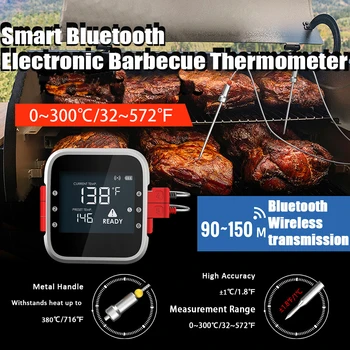 Skaitmeninis Bluetooth Smart GRILIS Termometras Nuotolinio Stebėjimo Apšvietimas LED LCD Ekranas, Belaidis Termometras Virtuvė/Orkaitė/Grilis
