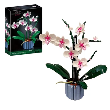 Ss Orchidėjų Puokštė blokuoti gėlių Succulents Vazoninių Blokai TINKA 10311 Romantiškas Rinkinys Asamblėjos odinas mergina dovana