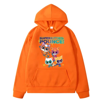 Super Kitties Rudenį Hoodies anime hoodie Laisvalaikio Megztiniai, Vilnos Megztinis vaikams drabužių berniukas mergaičių drabužius y2k sudadera hoodie