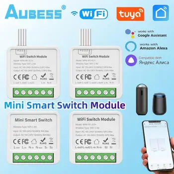 Tuya WiFi 1/2/3/4 gauja Smart Switch Modulis su Dviguba Būdas Kontroliuoti Smart Gyvenime protingų Namų Darbas su Alexa 