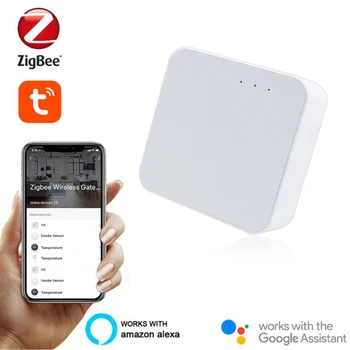 Tuya Zigbee Vartai Hub Tiltas Išmaniųjų Namų Nuotolinio Valdymo Zigbee Įrenginių Per Smart Gyvenimą PROGRAMĄ, Suderinamą su Alexa