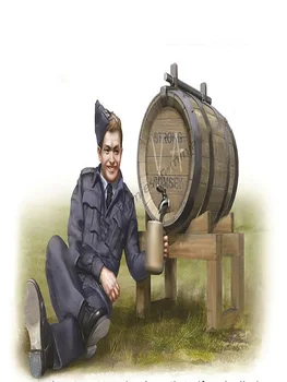 Unassambled 1/24 Vyras Sėdi su Vyno barelį, Dervos pav miniatiūriniai modelis rinkiniai Unpainted