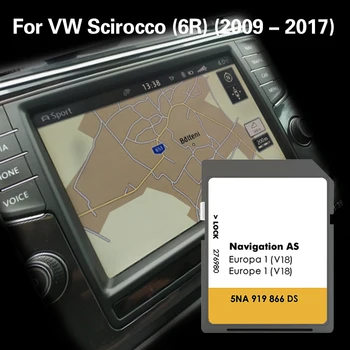VW Scirocco 6R 2009 2017 KAIP V18 Sat Nav Naujausias Žemėlapis, GPS SD 32GB Kortelė