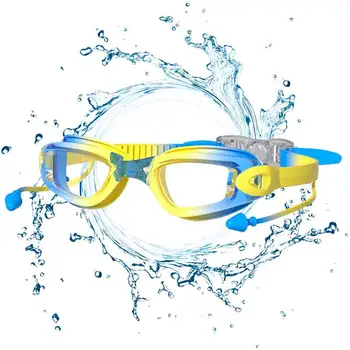 Vandens apsauginiai Akiniai Vaikams, Vaikams, Akiniai Anti Nulio & Rūko 100 UV Apsauga Platus Vaizdas Reguliuojamas Dirželis Nėra Nuotėkio Berniukai Plaukti