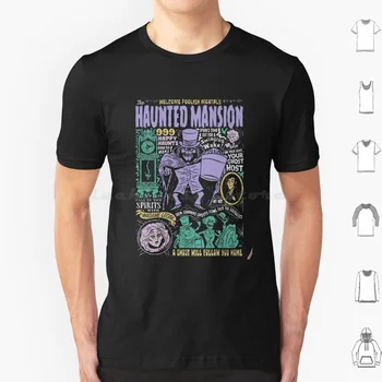 Vintage Retro Haunted Mansion Helovinas Baisu Mėnesį Baisu Sezono Marškinėliai Didelis Dydis 100% Medvilnės Pasaulio Baisu Mėnesį Juokinga