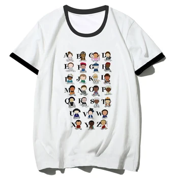 Visa Abėcėlė marškinėliai moterims Y2K Japonijos streetwear t-shirts mergina grafikos komiška drabužiai