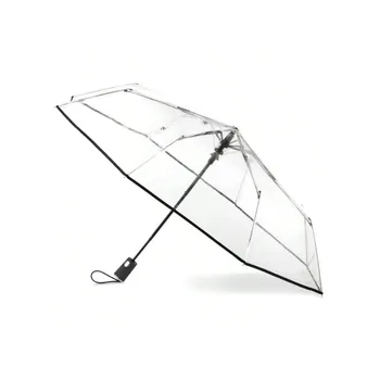 Visiškai automatinė skaidrus, sulankstomas skėtis trifold savarankiškai atidaryti skėtis mažas šviežių plastiko skėtis sutirštės