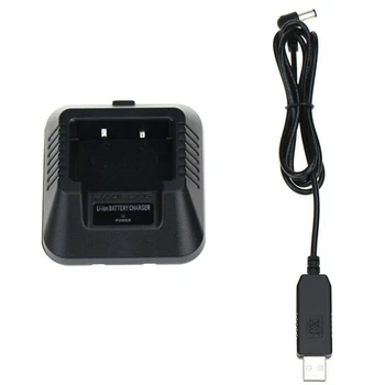 Walkie Talkie Baterijos Įkroviklis USB Įkrovimo Kabelis Pakeisti Baofeng UV-5R UV-5RE DM-5R Du Būdu Radijo