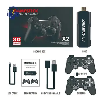 X2 GD10Game Stick 3D HD Retro Vaizdo Žaidimų Konsolės Bevielio ryšio Valdiklis, TV Emuliatorius Skirtas 128G 64G