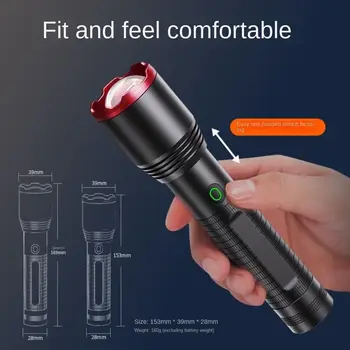Zoomable Žibintuvėlis atsparus Vandeniui Portable LED Žibintuvėlis Anodinio Oksidavimo Šilumos Išsklaidymo Kempingas Žibintuvėlis Naktį Veikia
