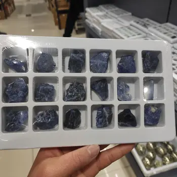 dėžutė Gamtos Mėlyna-venų Akmens Mėlyna Sodalite Natūralaus Akmens Tamsiai Mėlyna Sodalite Gydymo