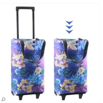 pirkinių krepšys moterims kelionės vežimėlio krepšys pirkiniams bagažo krepšys su ratukais, Bagažo Krepšelį Pirkinių Kempingas Lankstymo krepšiai ratų