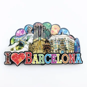 Šaldytuvas magnetas Barselonos Katedra Apdailos Pranešimą Lipdukas Dervos Šaldytuvas Lipdukas Amatų Turizmo Suvenyrų