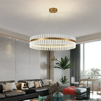 Šiaurės post-modernus aukso kristalų lempos su aukštos kokybės krištolo juostelės LED liustra svetainė, miegamasis, valgomasis